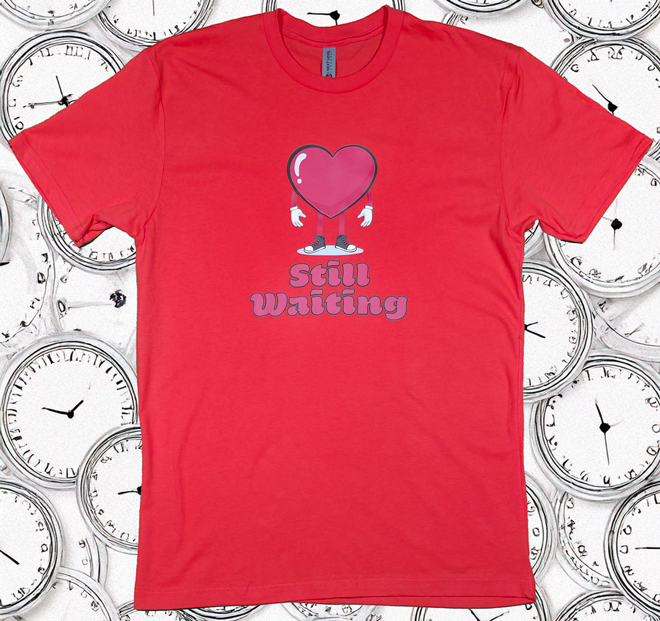 Still Waiting for Love watermelon tee (not red)