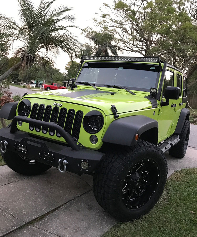 Green customer custom jeep