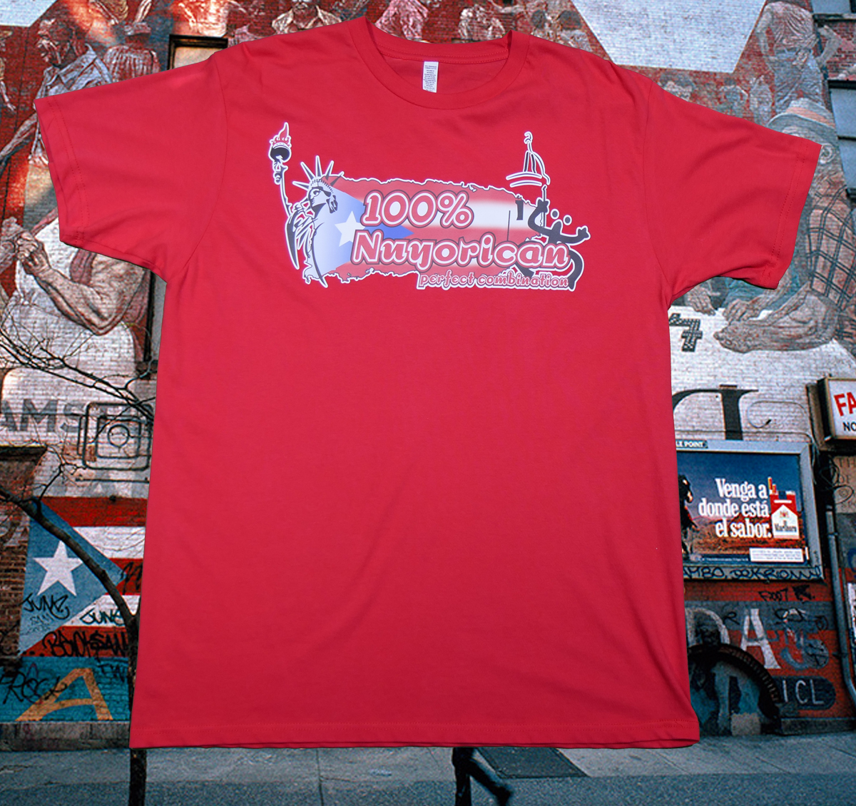 100% Nuyorican tee red