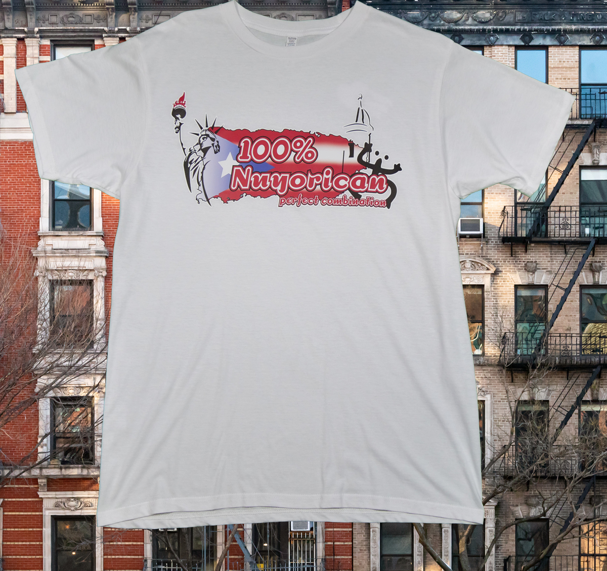 100% Nuyorican tee white