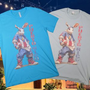 Puerto Rico hip-hop bunny with a football tee.