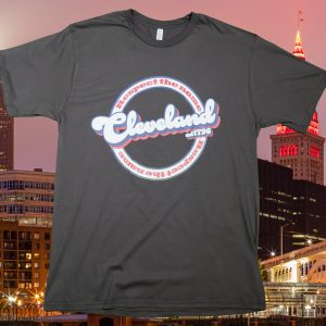 Respect the name Cleveland 1796 graphic tee, in charcoal.
