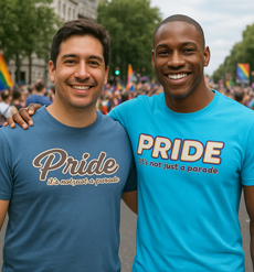 Person wearing Pride gear