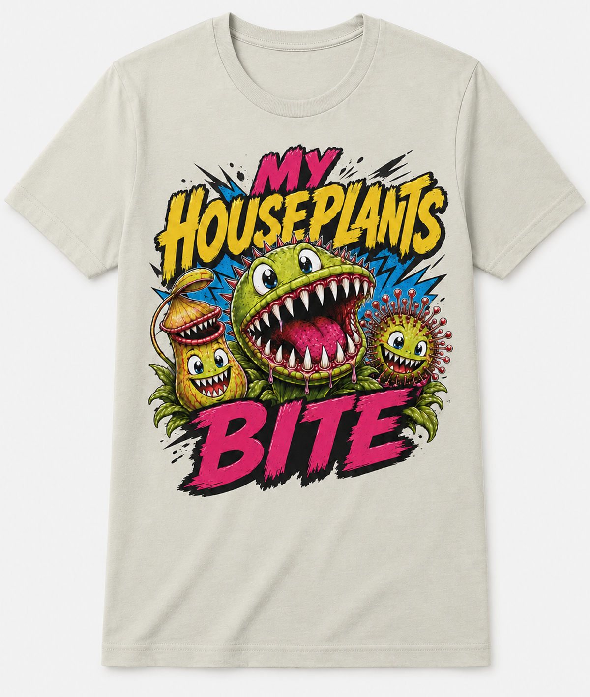 Graphic my houseplants bite dust tee
