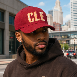 CLE vintage look in Cavs colors