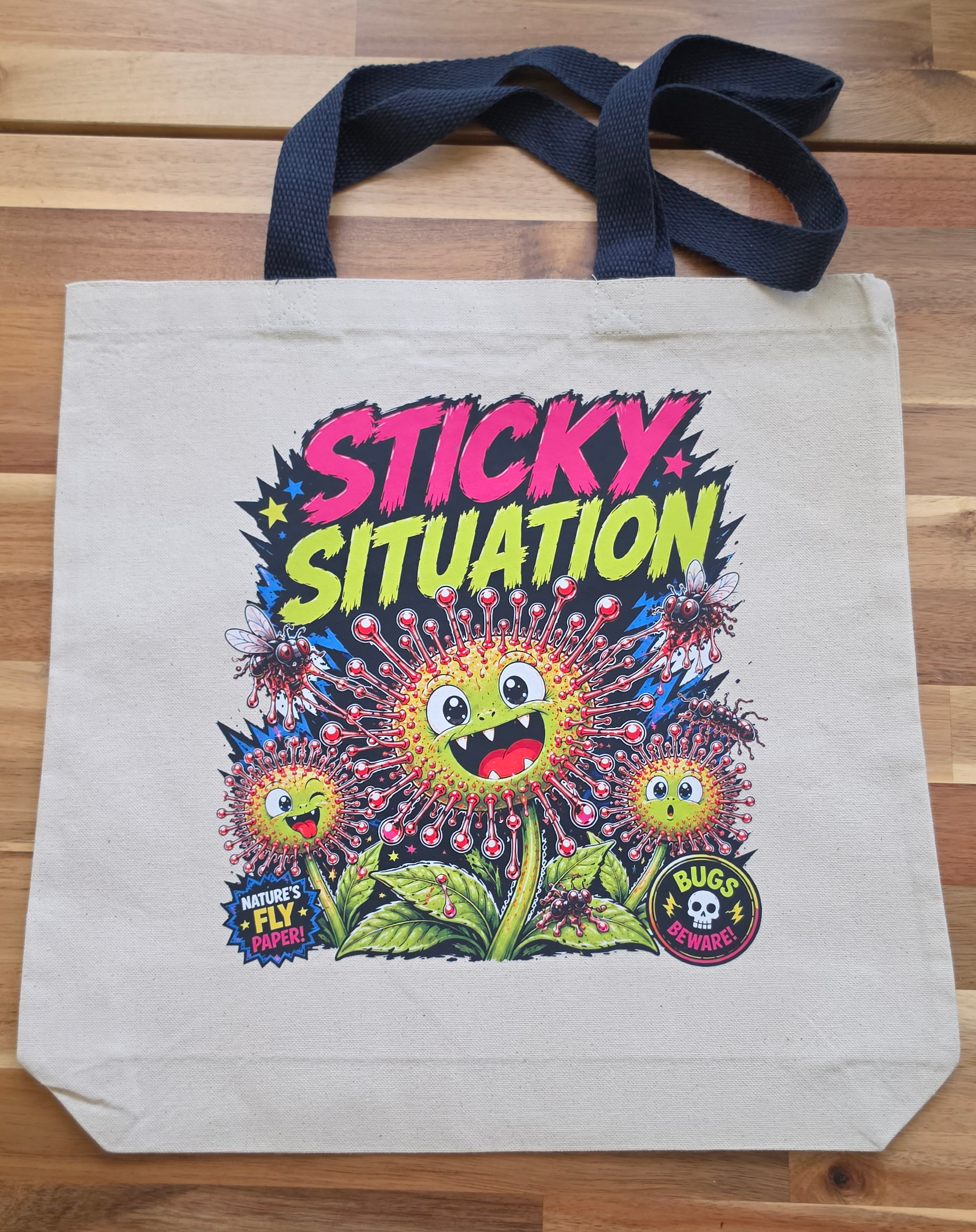 Sticky Situation tote on table