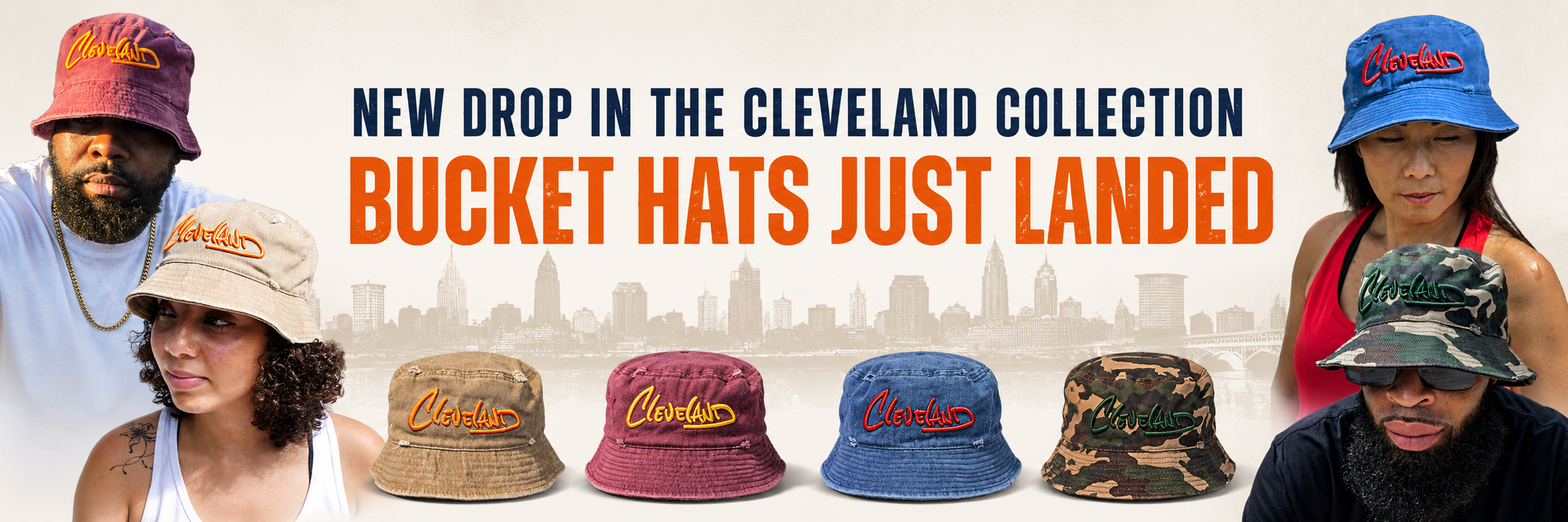 Cleveland bucket hat collection banner